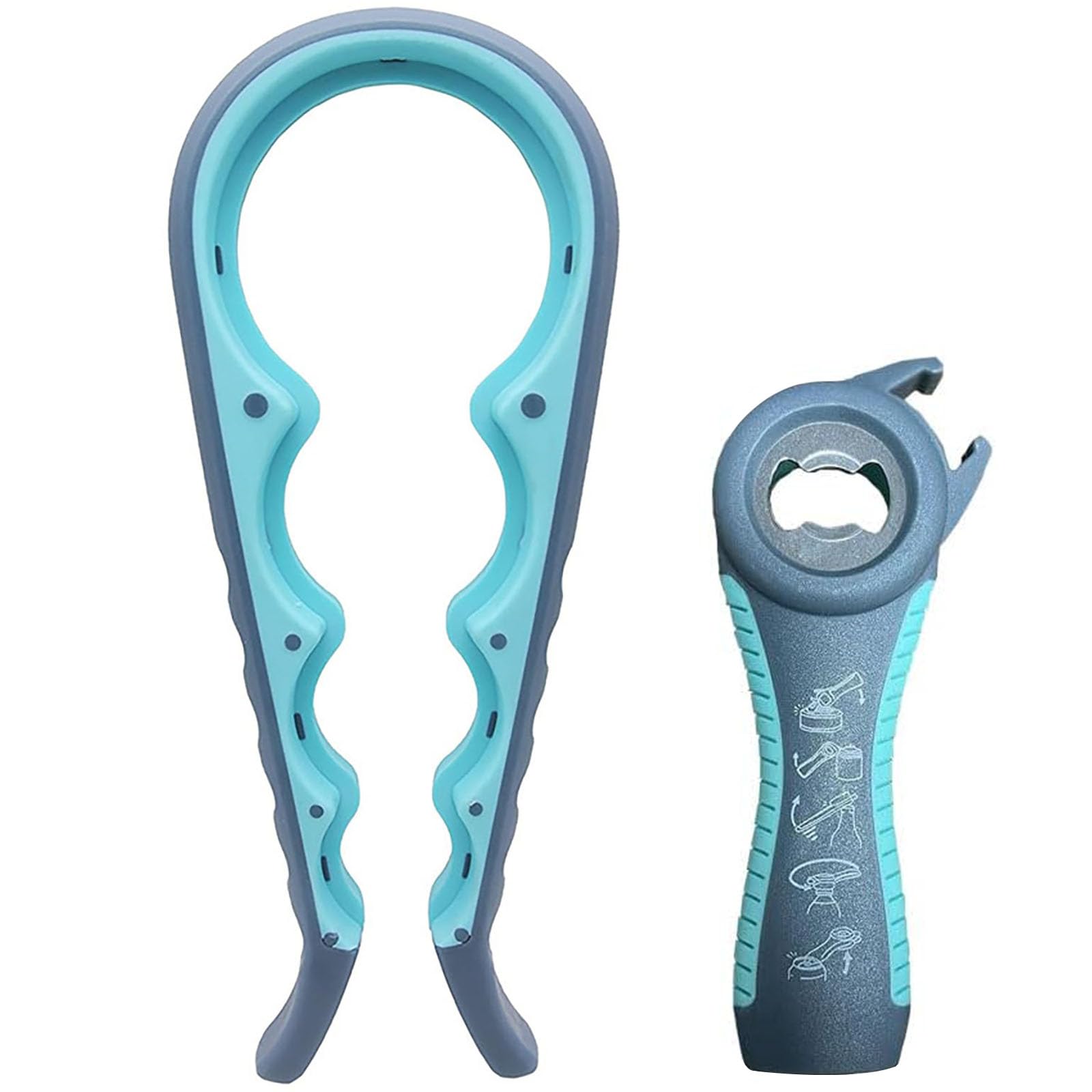 Photo 1 of Jar Opener for Seniors with Arthritis,Jar Opener for Weak Hands,5-in-1 Bottle Opener,4-in-1 Can Opener (A-Blue)