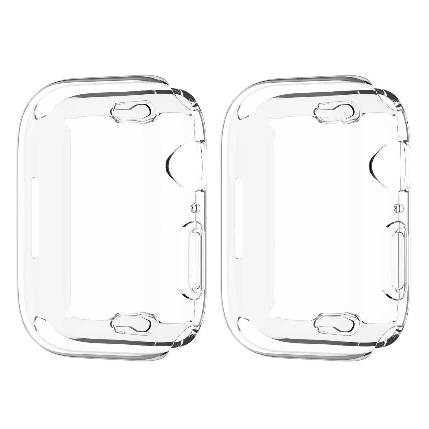 [2Pack] AWINNER Compatible for Apple Watch Series 7 Screen Protector Case,Bumper Full Around Protector Cover for Watch Series 7 41mm/45mm (45mm, Clear)
