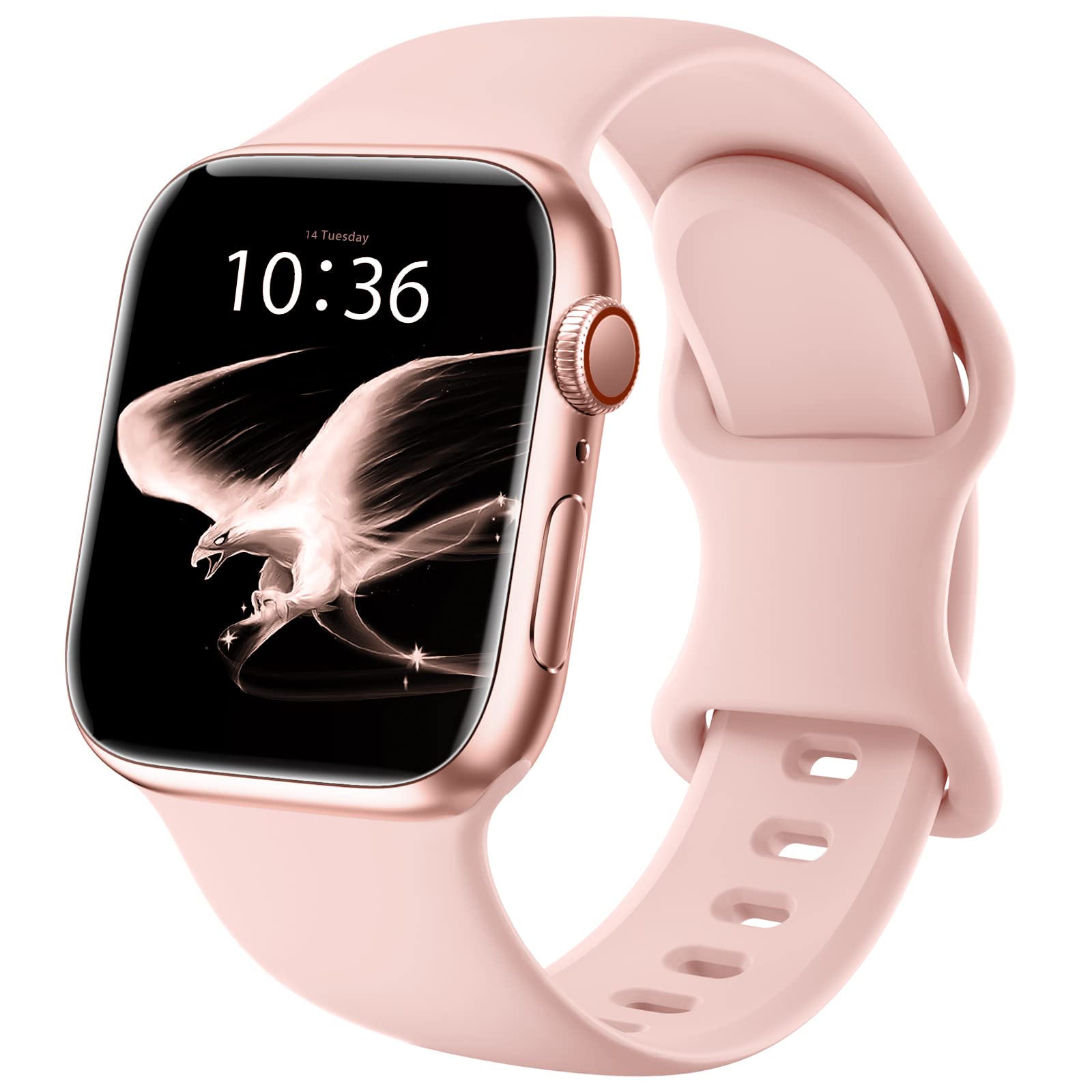 DigiHero Straps Compatible with Apple Watch Strap 40mm 42mm 44mm 41mm 45mm 46mm 38mm, Silicone Sport Replacement Strap for iWatch Series 11 10 9 8 7 6 5 4, SE 3 2 1 Women Men, Sand Pink