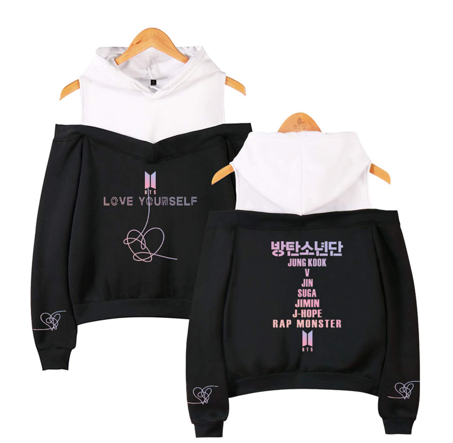 bts love yourself off shoulder hoodie