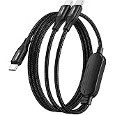 JianHan 2-in-1 USB C to USB C Cable 140W Max Fast Charging USB C Cable 4Ft for iPhone 17/17 Pro Max/16/15 Series,Galaxy S25/S24/S23,MacBook Air/Pro,iPad Pro/Air (Black)