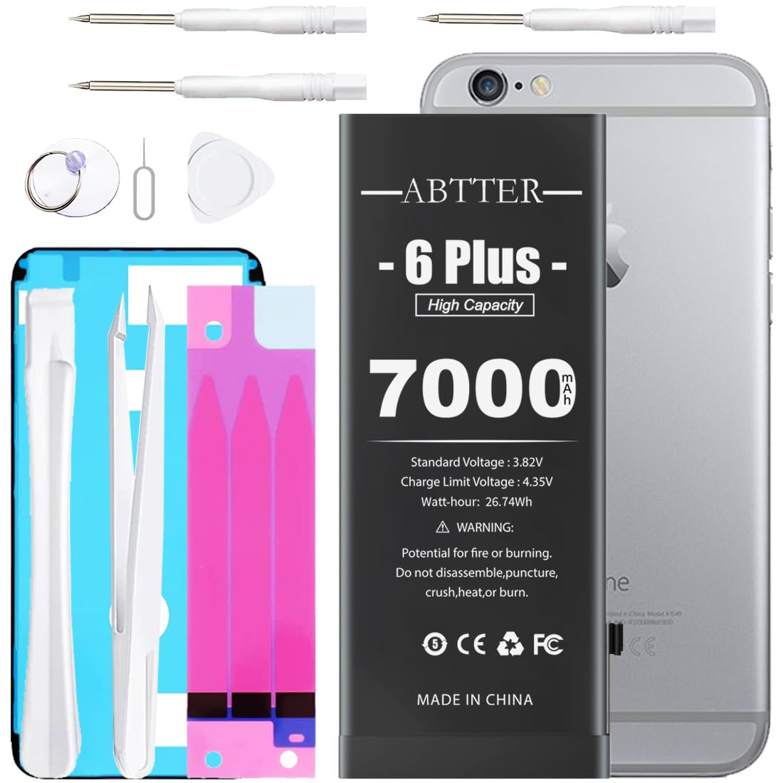5000mAh Battery for iPhone Plus, (2023 New Upgrade) High