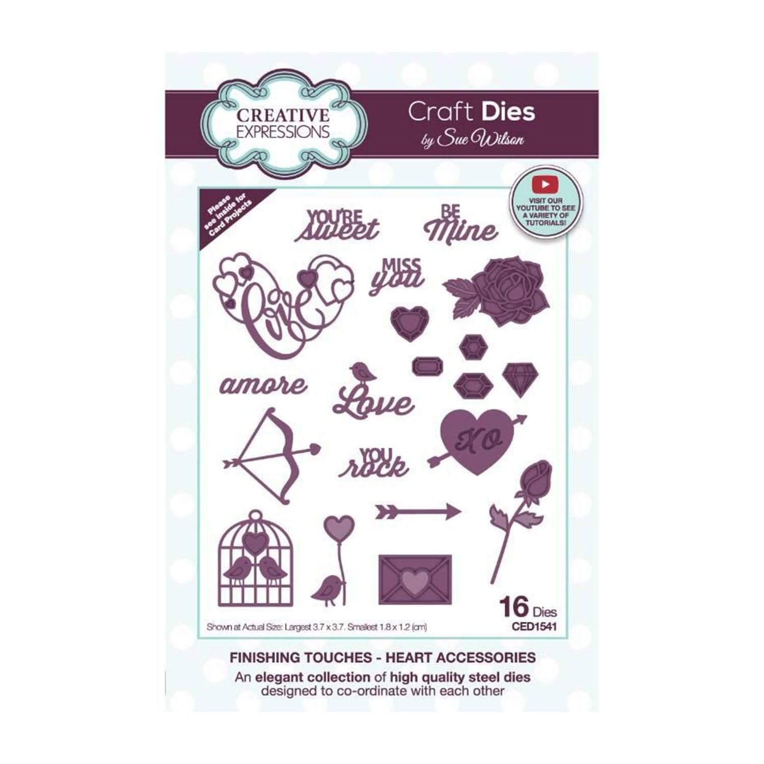 Sue Wilson - Finishing Touches - Heart Accessories - Craft Die