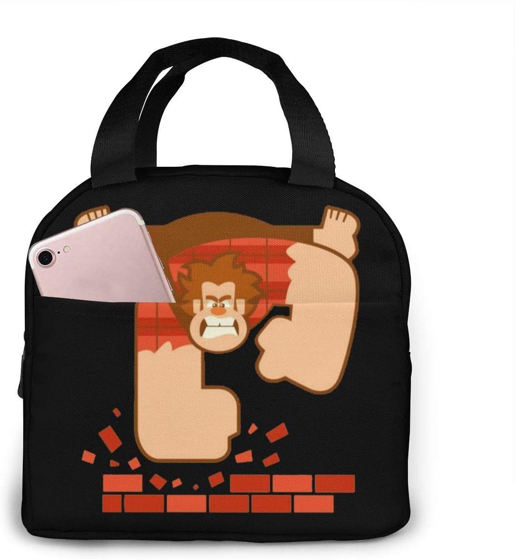 Wreck It Ralph Reusable Insulated Lunch Bag Camping Bag Portable Tote Box Meal Prep for Work School Picnic Or Travel