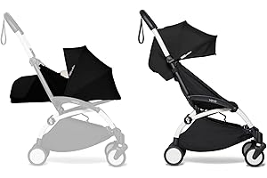 BABYZEN YOYO2 Stroller & 0+ Newborn Pack - Includes White Frame, Black 6+ Color Pack & Black 0+ Newborn Pack - Suitable for Children Up to 48.5 Pounds
