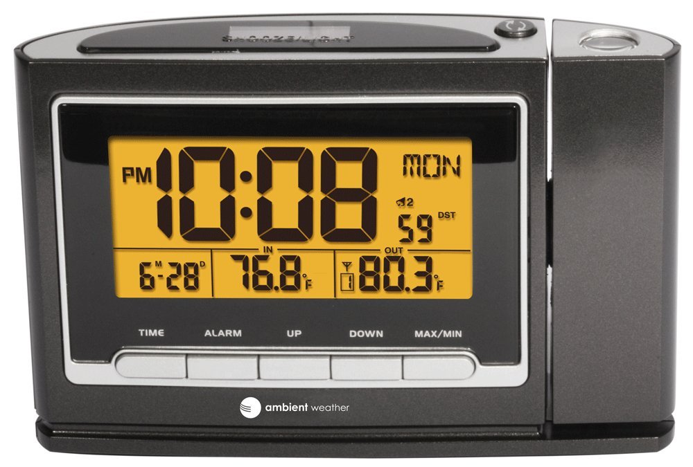 Ambient Weather WS8365 ClearView Projection Clock with Indoor and