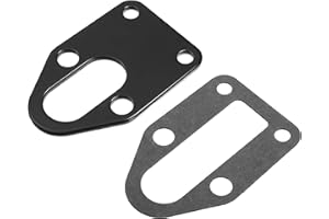 X AUTOHAUX 1 Set Aluminum Alloy Fuel Pump Mounting Plate with Gasket for Chevy SBC 283 327 305 350 383 400 Engine Black