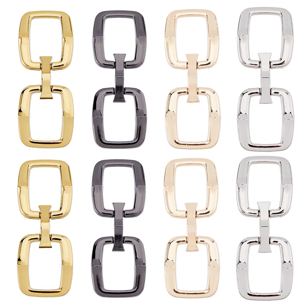 SUPERFINDINGS 8 Pcs Alloy Bit Buckle Double Ring Snaffle 4 Colors Bit Buckles Horse Shoes Clips for DIY Snaffle Bit Horse Jewelry Loafer Shoes Decoration, 2.8x1.1Inch for Scarf Rings for Women