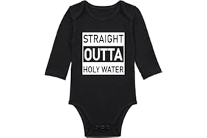 LISTERY Straight Outta Holy Water Bodysuit Baby Baptismal Baby Bodysuit Baptism For Boy Girl Clothes Christening Infant