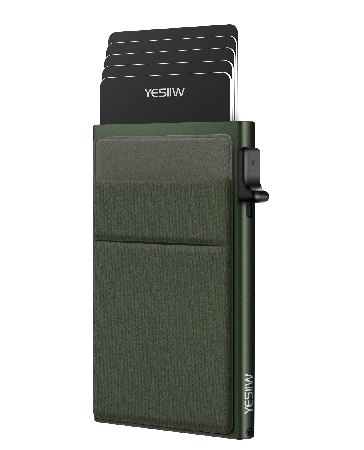 Photo 1 of YESIIW Mens Wallet, Green, Aluminum, Ultra Slim, Compact, RFID Protected, Lightweight