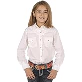 Wrangler White Girls Western Long Sleeve Top GW7001W