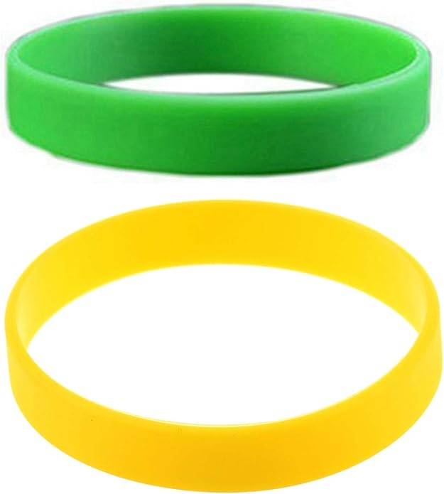 Senmubery 2 Pcs Fashion Silicone Rubber Elasticity Wristband Wrist Band