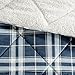 Comfort Spaces - Aaron Sherpa Comforter Set + Throw Combo - 4 Piece - Checker Plaid Pattern - Navy, Blue - King Size - Ultra Softy, Fluffy, Warm - Includes 1 Comforter, 2 Shams, 1 Throw