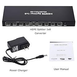 1x8 HDMI Splitter, 1 in 8 Out HDMI Splitter Audio