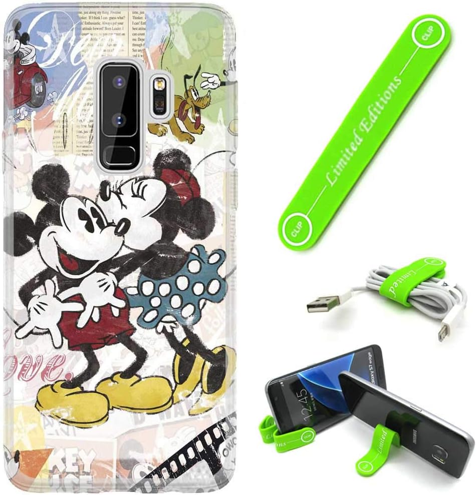 [Ashley Cases] for Samsung Galaxy [ S9+ ] [ S9 Plus ] Cover Case Skin with Flexible Phone Stand - Mickey Mouse Kissing V