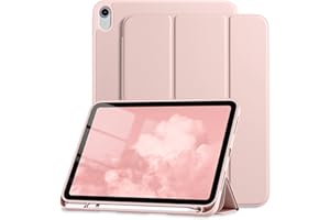 Dirrelo Compatible with iPad 10th Generation Case 2022, Protective Case 10th Generation with Pencil Holder, Trifold Stand Case Designed for iPad 10.9 Inch, Auto Sleep/Wake Cover, Rose Pink