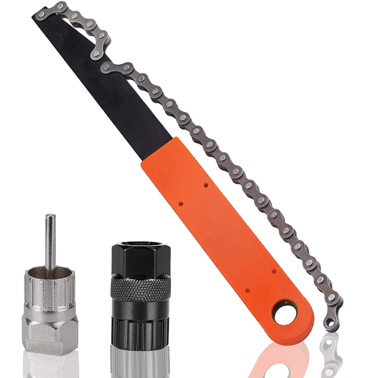 ZAWTR Bike Cassette Removal Tool, 1 Pcs Chain Whip and Cassette Tool/2 Pcs Cassette Lockring Tool, Bicycle Freewheel Removal Tool Sprocket Remover Set for 6, 7, 8, 9, 10, 11 Speed Cassette