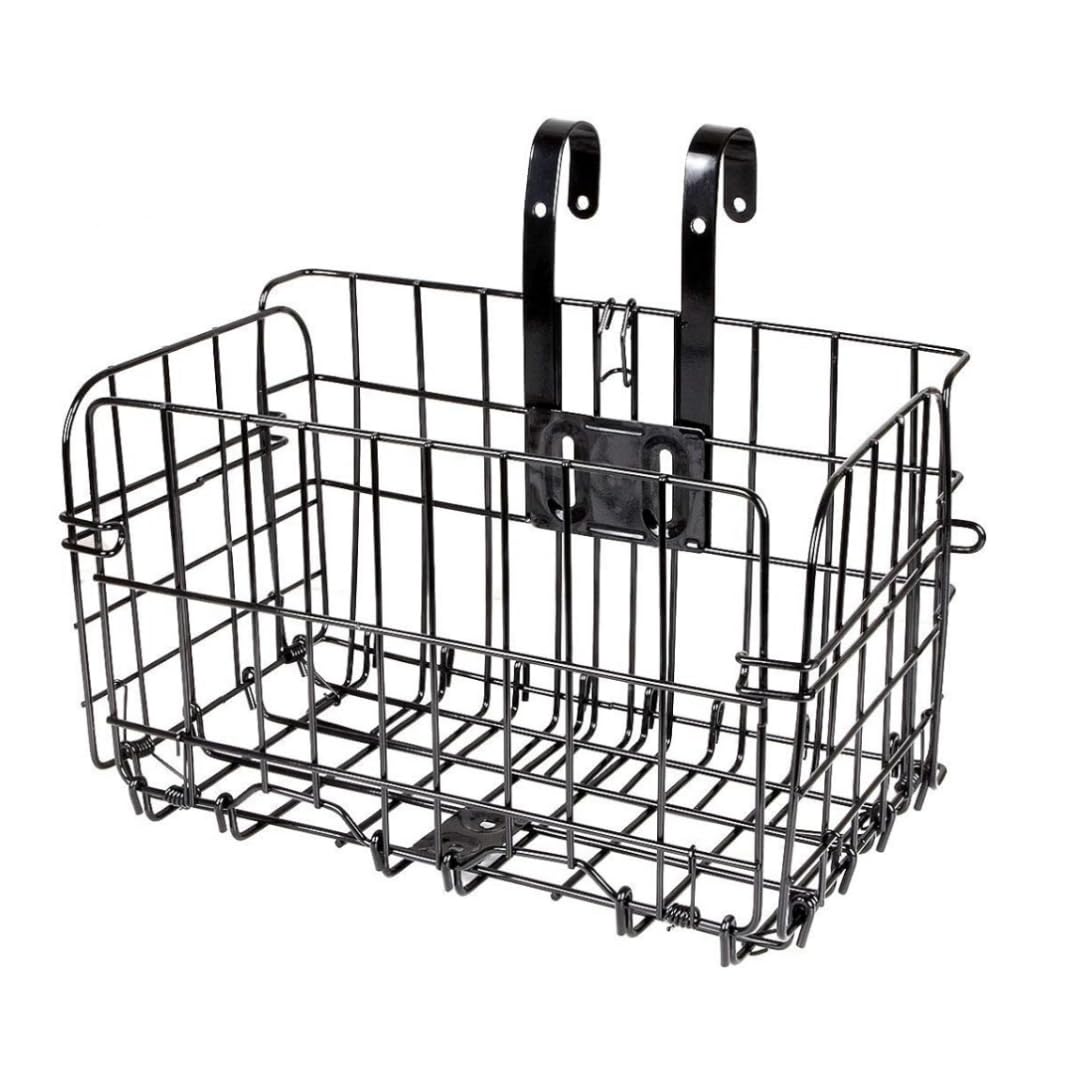 Folding Rear Bike Basket Wire Mesh Fold-Up Detchable Front Bag Rear Hanging Bike Basket Bicycle Bag Cargo Rack for Mountain Bike Accessories Bike Frame Basket