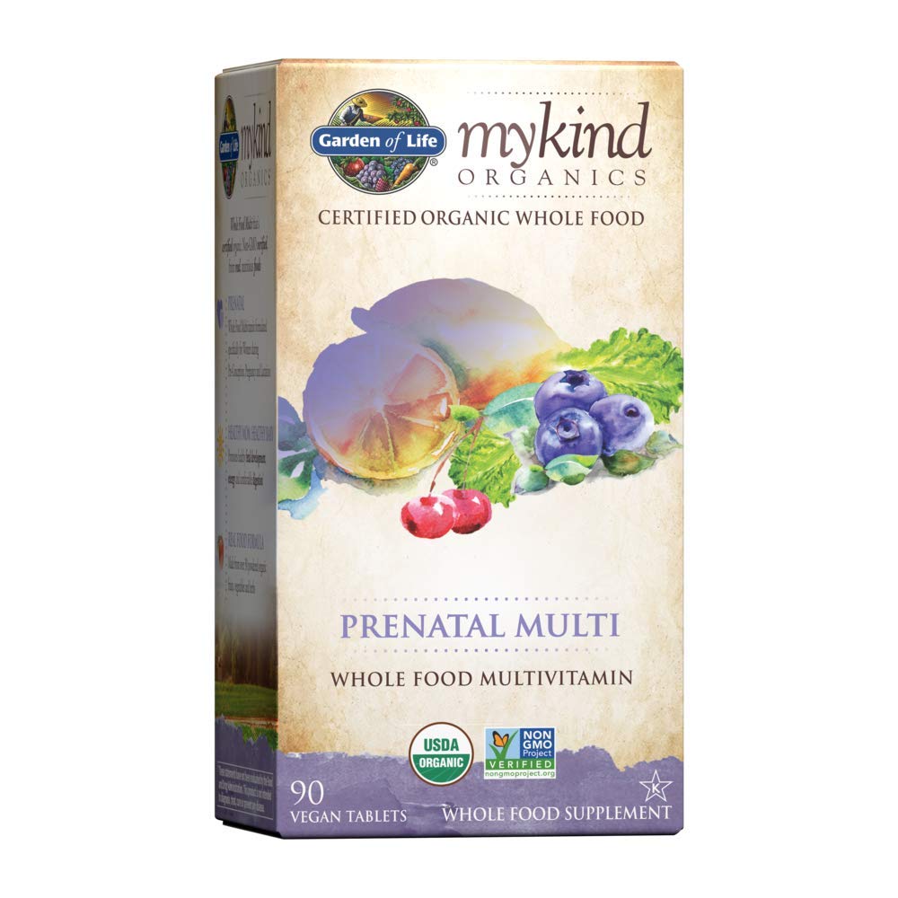 Garden of Life Prenatal Vitamins mykind Organics Prenatal Multi 90 Tablets, Vegan Whole Food