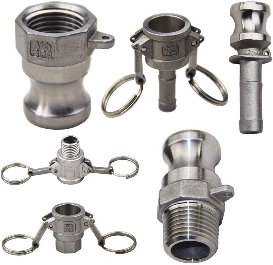 1Pc 304 Stainless Steel Homebrew Camlock Fitting Adapter 1/2" MPT FPT Barb Camlock Quick Disconnect For Hose Pumps Fittings Type B