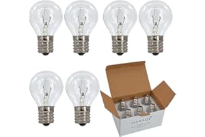 6 Pack S11 Intermediate E17 Base 25 Watt Bulbs for Lava Lamps,Replacement Bulbs for Lava Lamps,Glitter Lamps