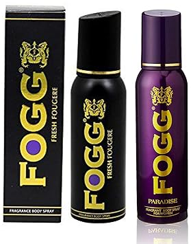Fogg Fresh Fougere Black Series for Men, 150ml and Fogg Fragrant Body Spray For Women, Paradise, 150ml