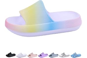 Youecci Cloud Slides for Kids丨Shower Slippers Bathroom Pool Sandals丨Boys Girls Comfy Thick Sole Slippers丨Summer Non-Slip Beach Shoes