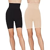 MeMoi 2 Pair High-Waist Shapewear Shorts, Smooth Thigh Shaper Shorts, Comfortable Womens Shapewear - Sizes S-4X