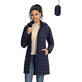 ZMC Packable Women Puffer Coat, Lightweight Water-Resistant Puffer Jacket Detachable Hood Slim-Fit Winter Coat for Women