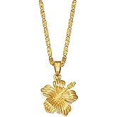 Hibiscus Flowers Pendant Necklaces for Women - Hawaiian Guam Jewelry - Hibiscus Jewelry for Women Hibiscus Accessories Flower Mother Gifts