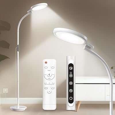 Trayvespace SAD Light Therapy Floor Lamp 10000 Lux UV-Free 5 Temp 18W