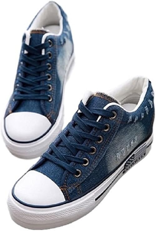 Amazon Silver Moon シルバームーン レディース おしゃれ デニム地 ハイカット スニーカー 厚底 靴 シューズ スリッポン 人気 歩きやすい 35 22 5cm インディゴブルー スニーカー