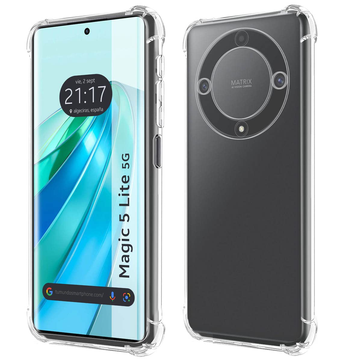 Tumundosmartphone Transparent Shockproof Silicone Case for Huawei Honor Magic 5 Lite 5G