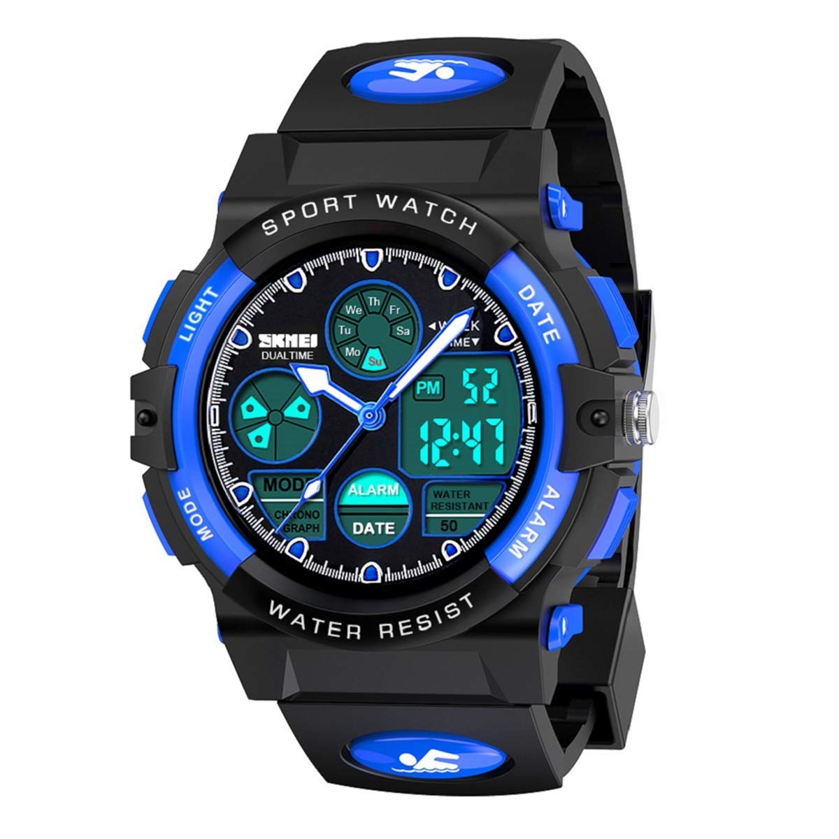 Sport Watch Toys for 3-12 Year Boys, Waterproof LED Wrist Watches With Alarm for Kids Easter Birthday Presents, Stocking Fillers Gifts for 6-15 Year Boys