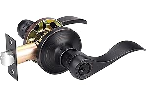 Probrico Keyed Entry Door Lock Oil Rubbed Bronze, Right/Left Handed Entrance Door Lockset, Bed/Bath/Front Door Hardware, Interior and Exterior Hardware