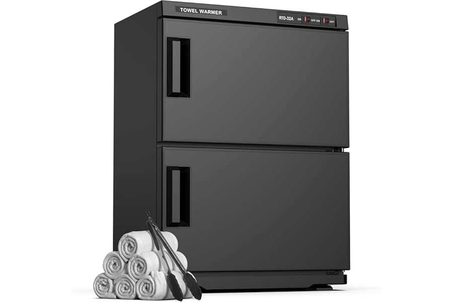 Lavoker Double Hot Towel Warmer for SPA Professional Towel Heater Machine for Bathroom Salon Barber Estheticians 32L,Black