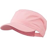 Garment Washed Adjustable Army Cap - Pink OSFM