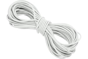 PATIKIL Elastic Cord Heavy Stretch String Rope 3/32" 11 Yards(2.5mm x 10m) White for Crafting DIY Sewing Hook Straps Camping 