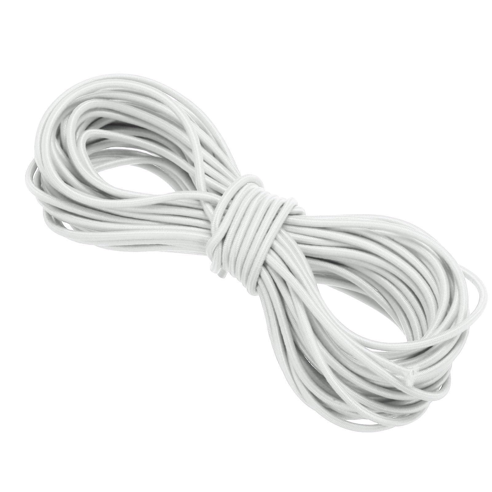 PATIKIL Bungee Cord Elastic Cord Heavy Stretch String Rope 3/32" 11 Yards(2.5mm x 10m) White for Crafting DIY Sewing Hook Straps Camping Tie Down Strap