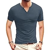 NUOKESASI Men's Casual Slim Fit Basic Henley Short/Long Sleeve Fashion T-Shirt