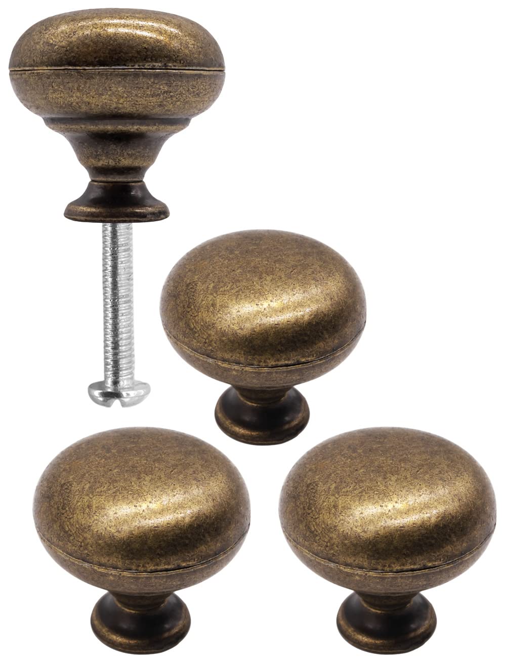 Fuxxer Antique Furniture Handles Vintage Knobs Knobs Bronze 30x30mm Set of 4