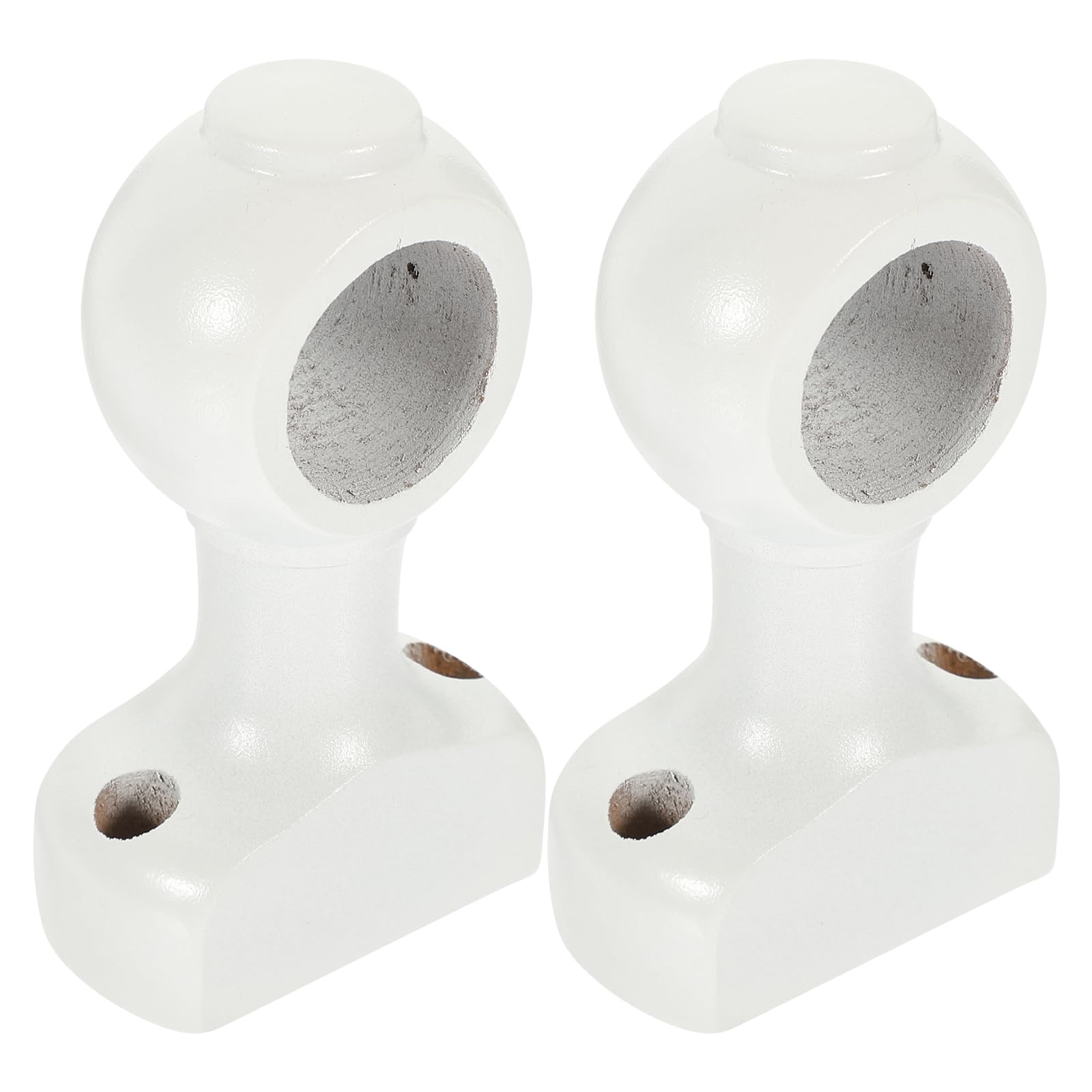 WOFASHPURET 2pcs Heavy Duty Wooden Curtain Rod Brackets, Adjustable Wall Mounted Holders for .2 Inch Curtain Poles, White Finish
