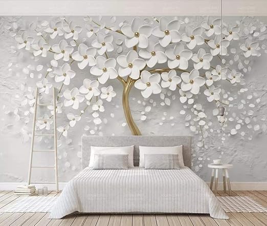 Gratuit Images Papier Peint 3d Fleurs Blanches En Relief Intisse Trompe L Oeil dernière salutations