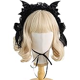 CoBtee Gothic Lolita Headdress Lace Devil Horns Headbands Hair band Hair Accessories Headwear Halloween Party