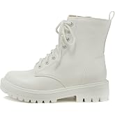 Soda FIRM - Lug Sole Combat Ankle Bootie Lace up w/Side Zipper