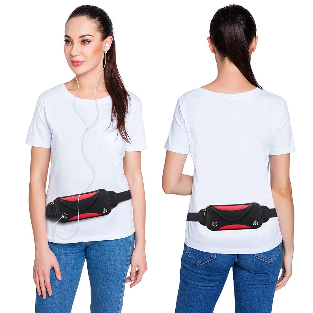 Y&R Direct Fanny Pack Running Belt Pouch Slim Soft Nylon Water Resistant Waist Bag for Man Women Walking Hiking Jogging Carrying iPhone Xs / 8 Plus Samsung S10 Plus/Note 8 Great Gifts