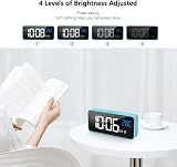 HOMVILLA Digital Alarm Clock with Large LED Mirror Display USB Charging Dual view 6