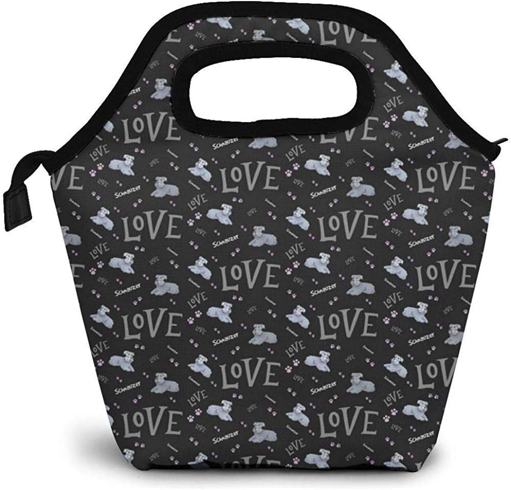 Sac Isotherme Thermique Epais Et Epais Pour Bebe A Lecole Pour Enfant Au Travail A Lexterieur Ideal Pour Les Voyages Paniers De Pique Nique Sac A Lunch Schnauzer Dog Love Sacs Isothermes Rangement Pour