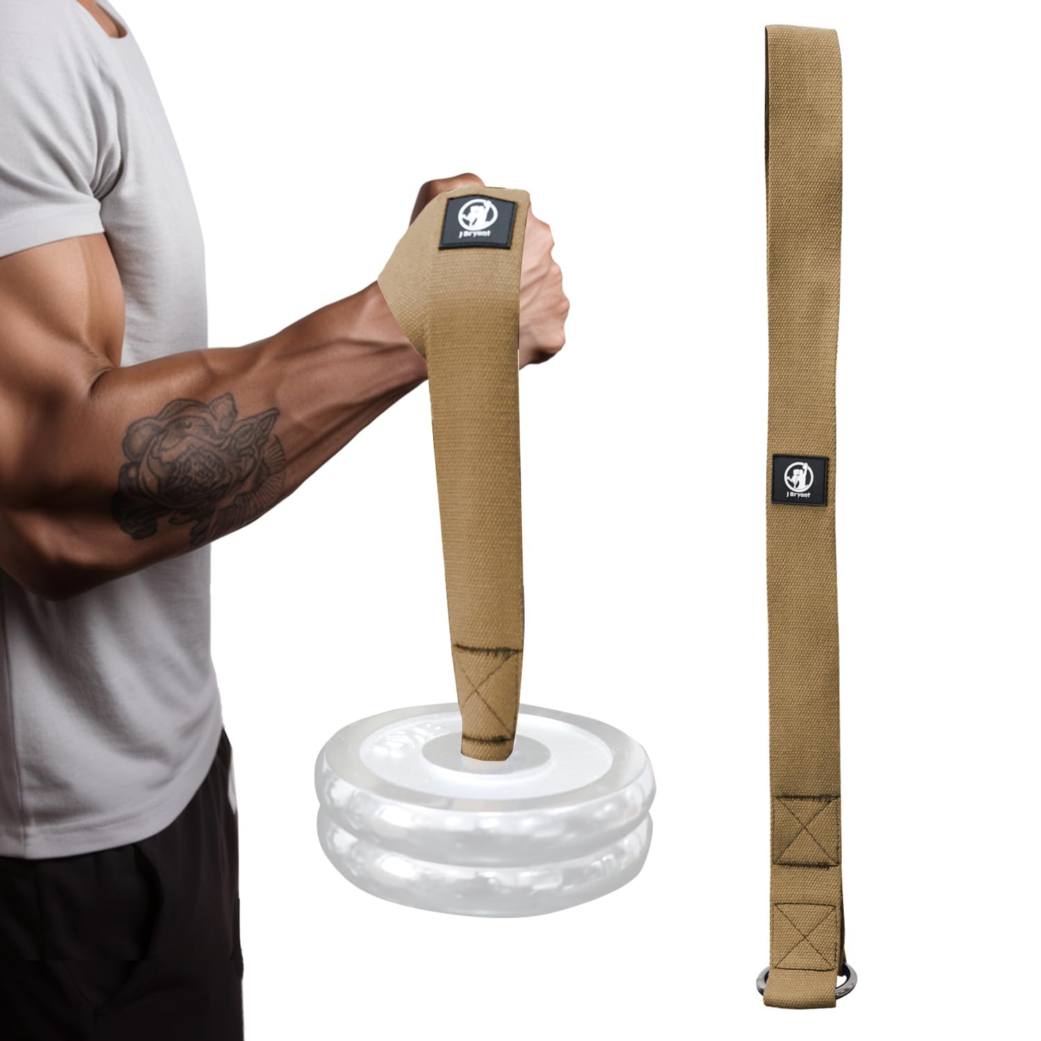 J Bryant Enhanced Arm Wrestling Training Loading Strap Suitable for Wrist Forearm and Biceps Workouts Compatible with 1 Inch and 2 Inches Barbell Plates Multifunctional Home Gym Fitness Equipment