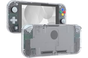eXtremeRate Transparent Clear DIY Replacement Shell for Nintendo Switch Lite, NSL Handheld Controller Housing w/Screen Protec